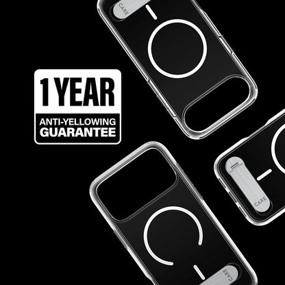 MagSafe-skal för Apple iPhone 17 Pro Max, PanzerGlass, Care Feature Kickstand, Transparent Vit