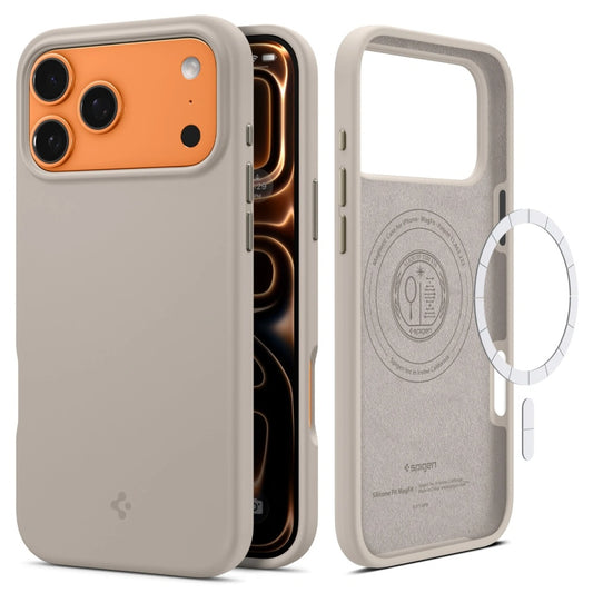 MagSafe-skal för Apple iPhone 17 Pro Max, Spigen, Silicone Fit, Kräm