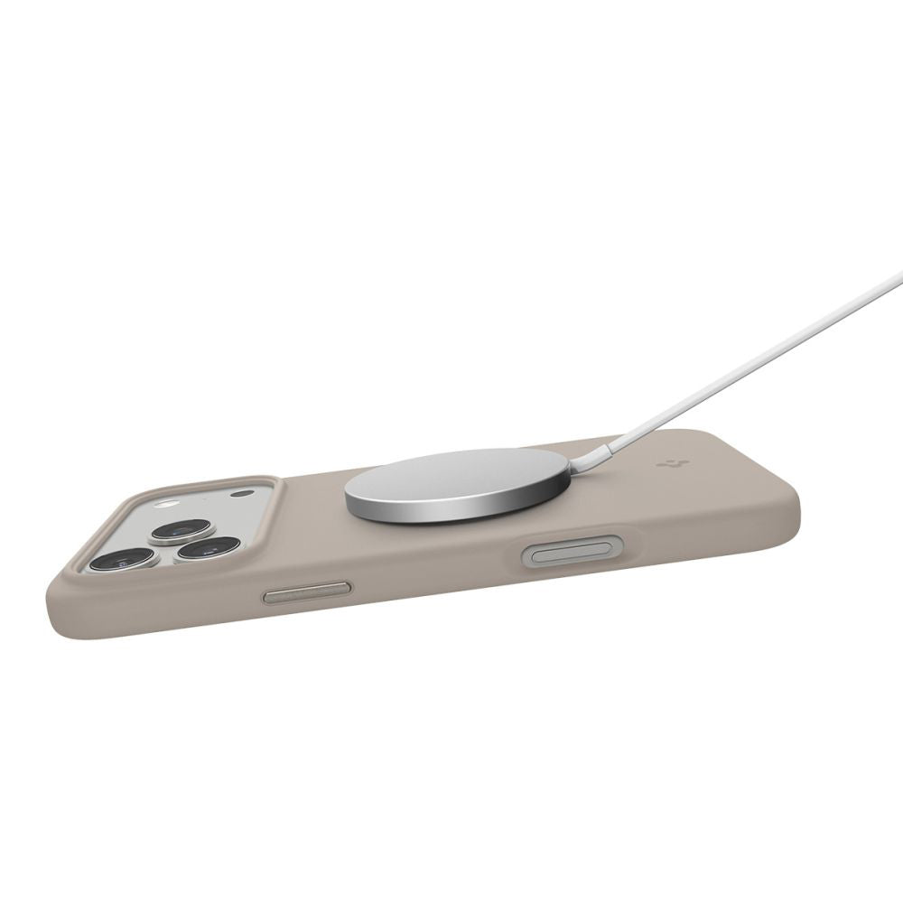 MagSafe-skal för Apple iPhone 17 Pro Max, Spigen, Silicone Fit, Kräm