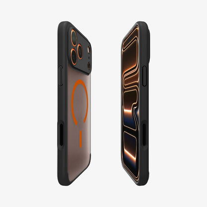 MagSafe Case for Apple iPhone 17 Pro Max, Spigen, Ultra Hybrid, Satin Black Orange ACS10482