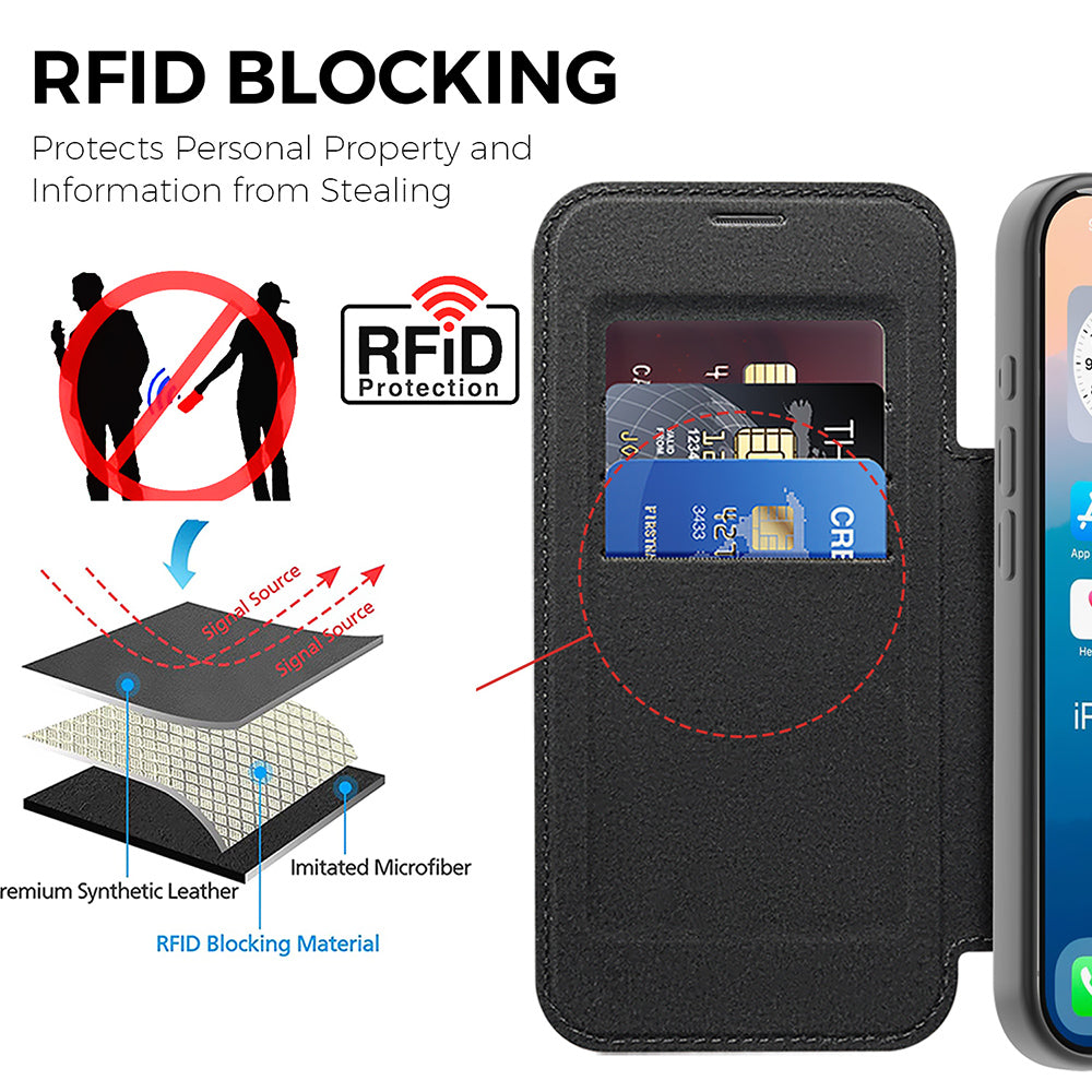 MagSafe-skal för Apple iPhone 17 Pro Max, Techsuit, SmartMag Book, Blå