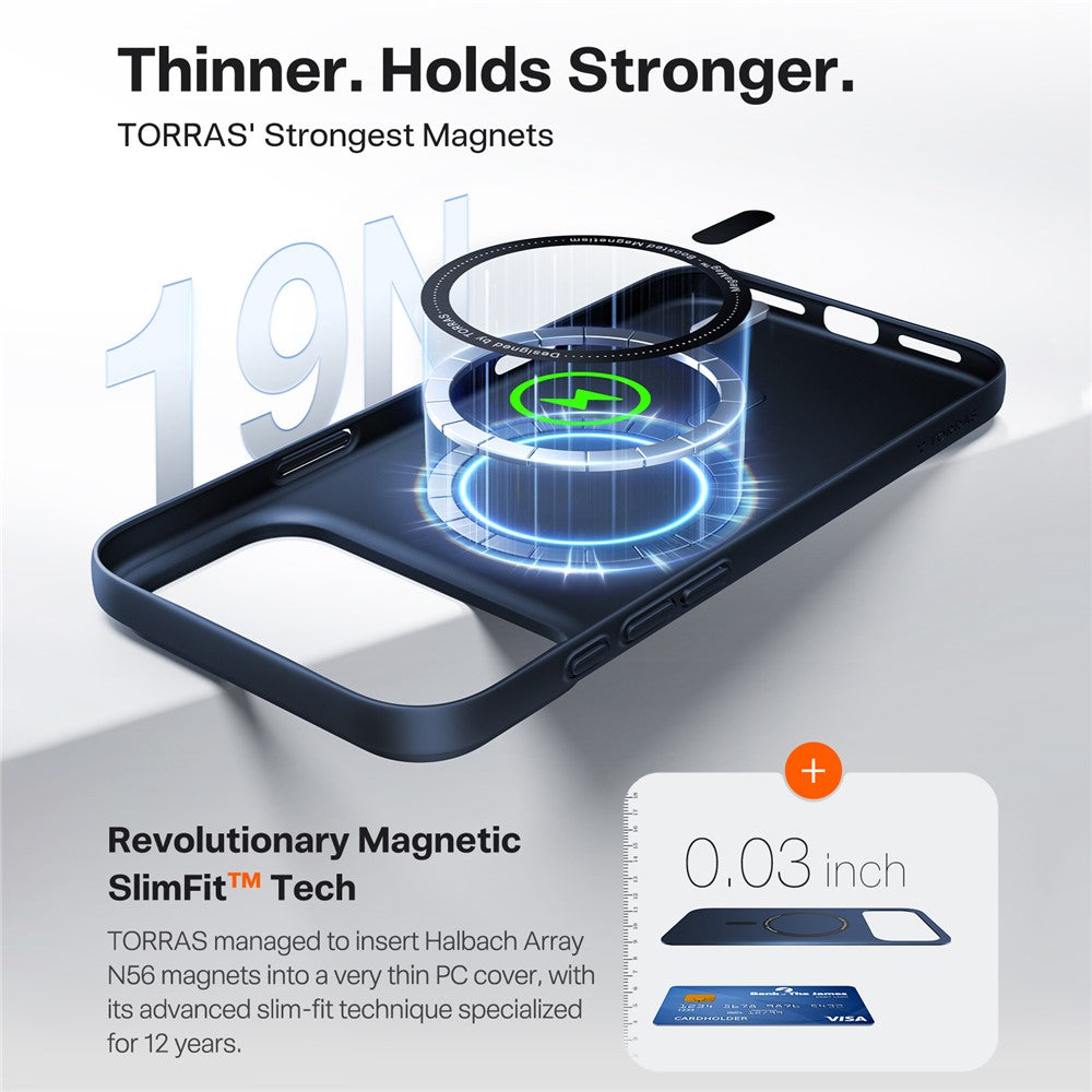 MagSafe-skal för Apple iPhone 17 Pro Max, Torras, SlimFit, Blå