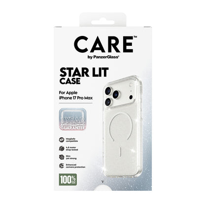 MagSafe-skal för Apple iPhone 17 Pro, PanzerGlass, Care Urban Explorer Star Lit, Transparent Vit