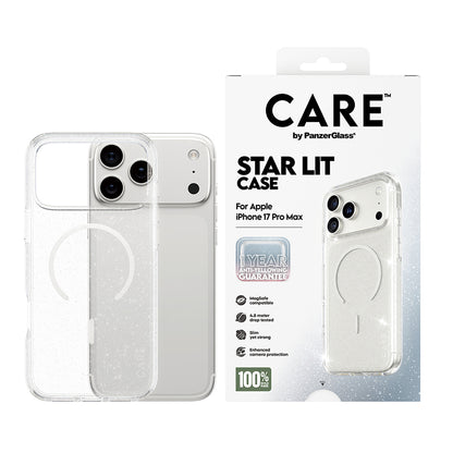 MagSafe-skal för Apple iPhone 17 Pro, PanzerGlass, Care Urban Explorer Star Lit, Transparent Vit