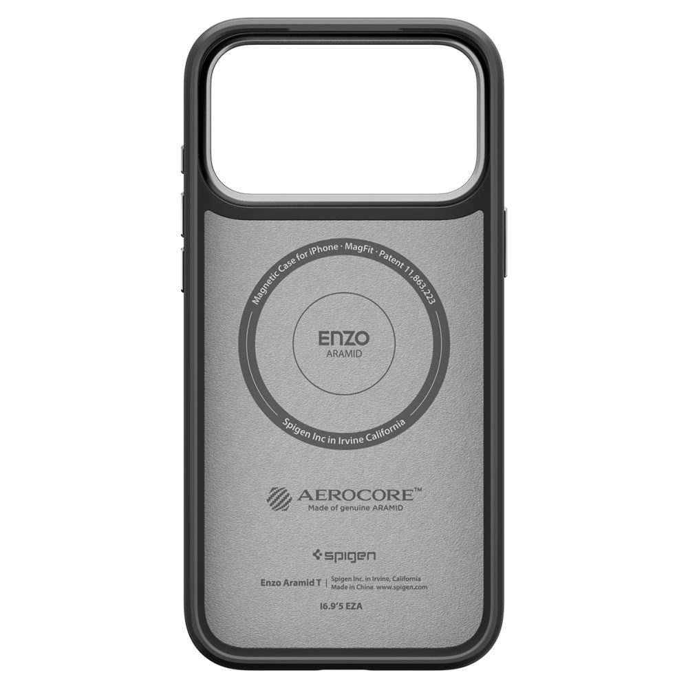 MagSafe-skal för Apple iPhone 17 Pro, Spigen, Enzo Aramid T, Svart Silver