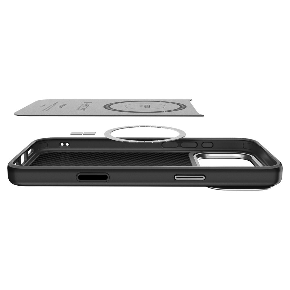 MagSafe-skal för Apple iPhone 17 Pro, Spigen, Enzo Aramid T, Svart Silver