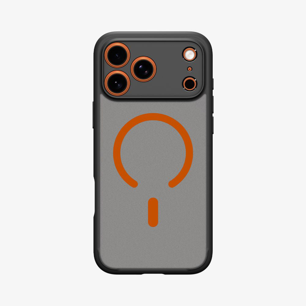 MagSafe Case for Apple iPhone 17 Pro, Spigen, Ultra Hybrid, Satin Black Orange ACS10483