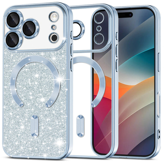 MagSafe-skal för Apple iPhone 17 Pro, Techsuit, Luxury Glitter, Blå