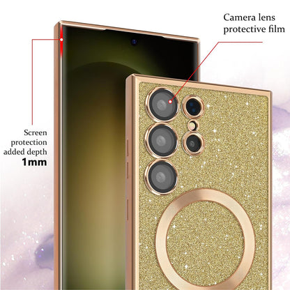 MagSafe-skal för Apple iPhone 17 Pro, Techsuit, Luxury Glitter, Blå
