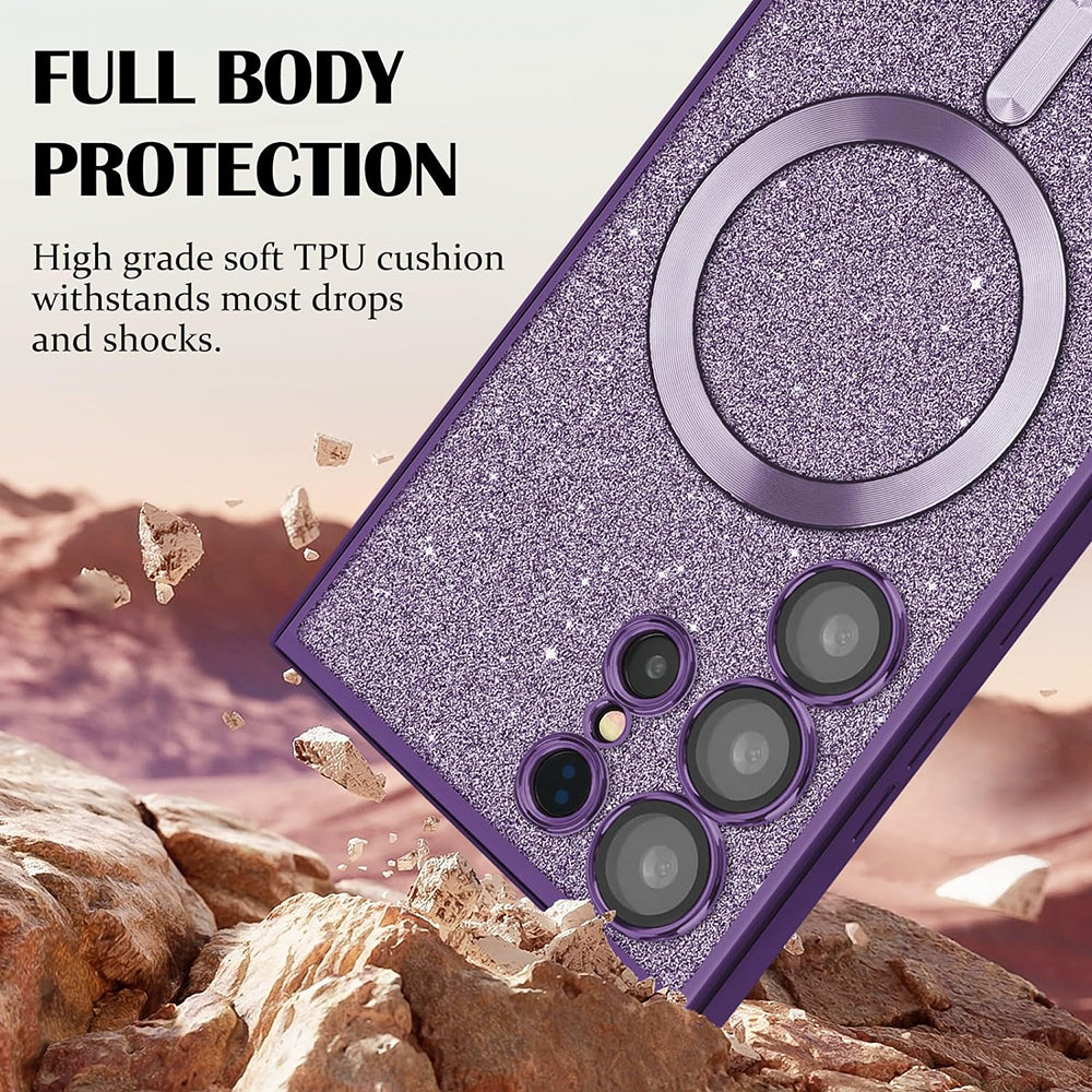 MagSafe-skal för Apple iPhone 17 Pro, Techsuit, Luxury Glitter, Blå