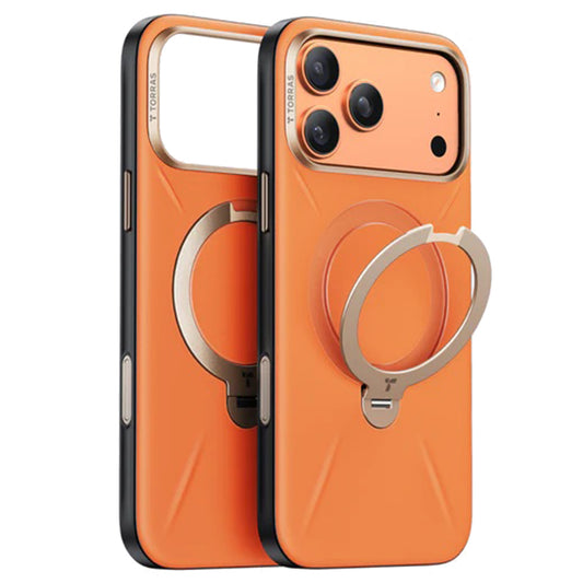 MagSafe-fodral för Apple iPhone 17 Pro, Torras, QPRO Leather, Orange