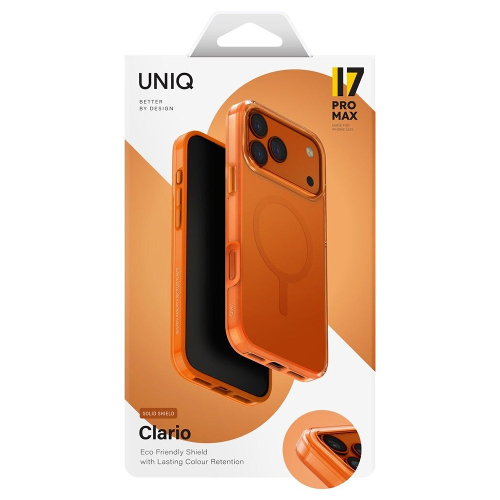 MagSafe-skal för Apple iPhone 17 Pro, UNIQ, Clario MagClick, Orange