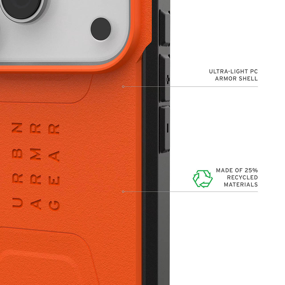 MagSafe-fodral för Apple iPhone 17 Pro, Urban Armor Gear, Civilian, Orange