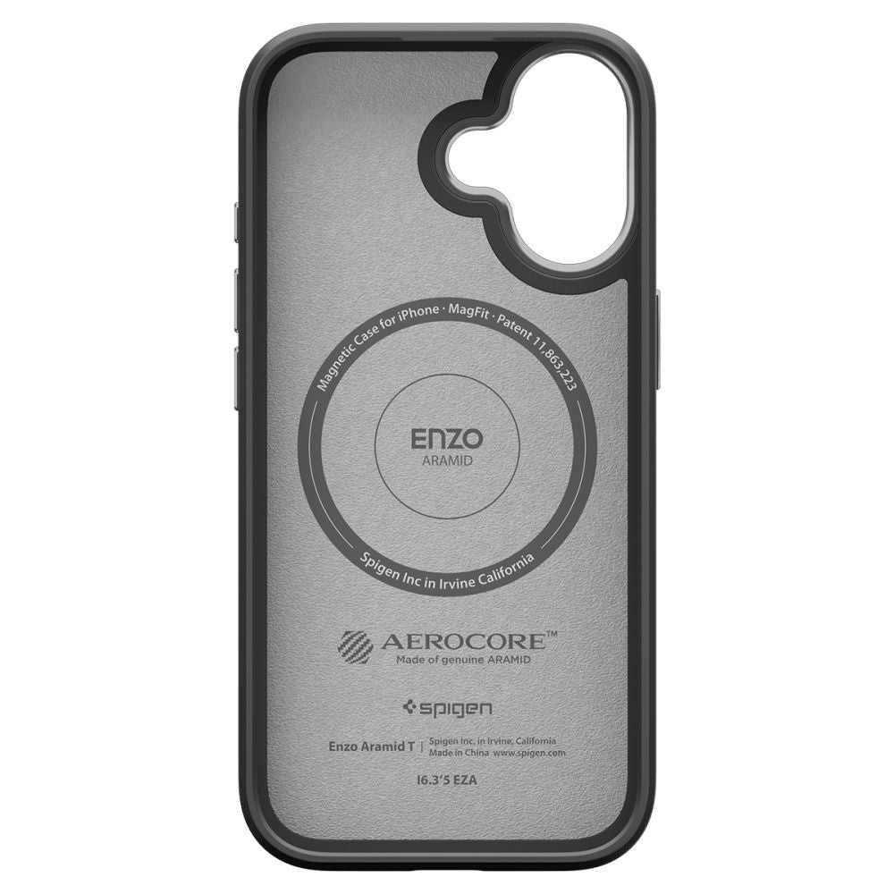 MagSafe-skal för Apple iPhone 17, Spigen, Enzo Aramid T, Svart Silver