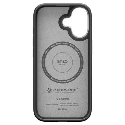 MagSafe-skal för Apple iPhone 17, Spigen, Enzo Aramid T, Svart Silver