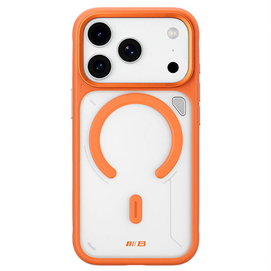 MagSafe-skal för Apple iPhone 18 Pro / 17 Pro, Blueo, värmeavledande stativ, transparent satinorange