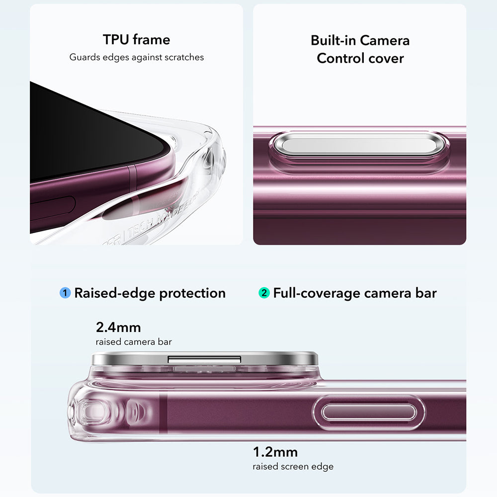 MagSafe-fodral för Apple iPhone 18 Pro / 17 Pro, ESR, Classic Hybrid Kickstand, Transparent