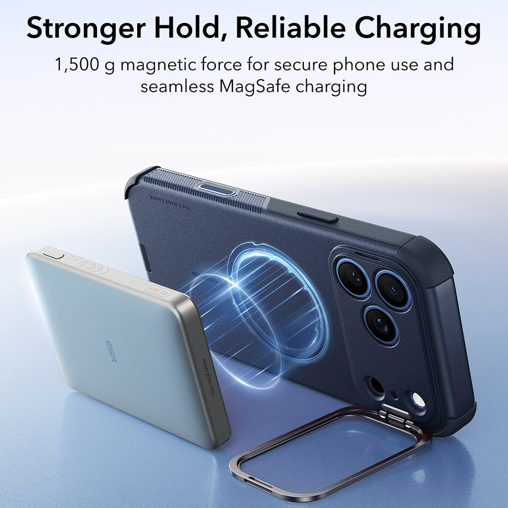 MagSafe-fodral för Apple iPhone 18 Pro / 17 Pro, ESR, Cyber Armor Kickstand, Blå