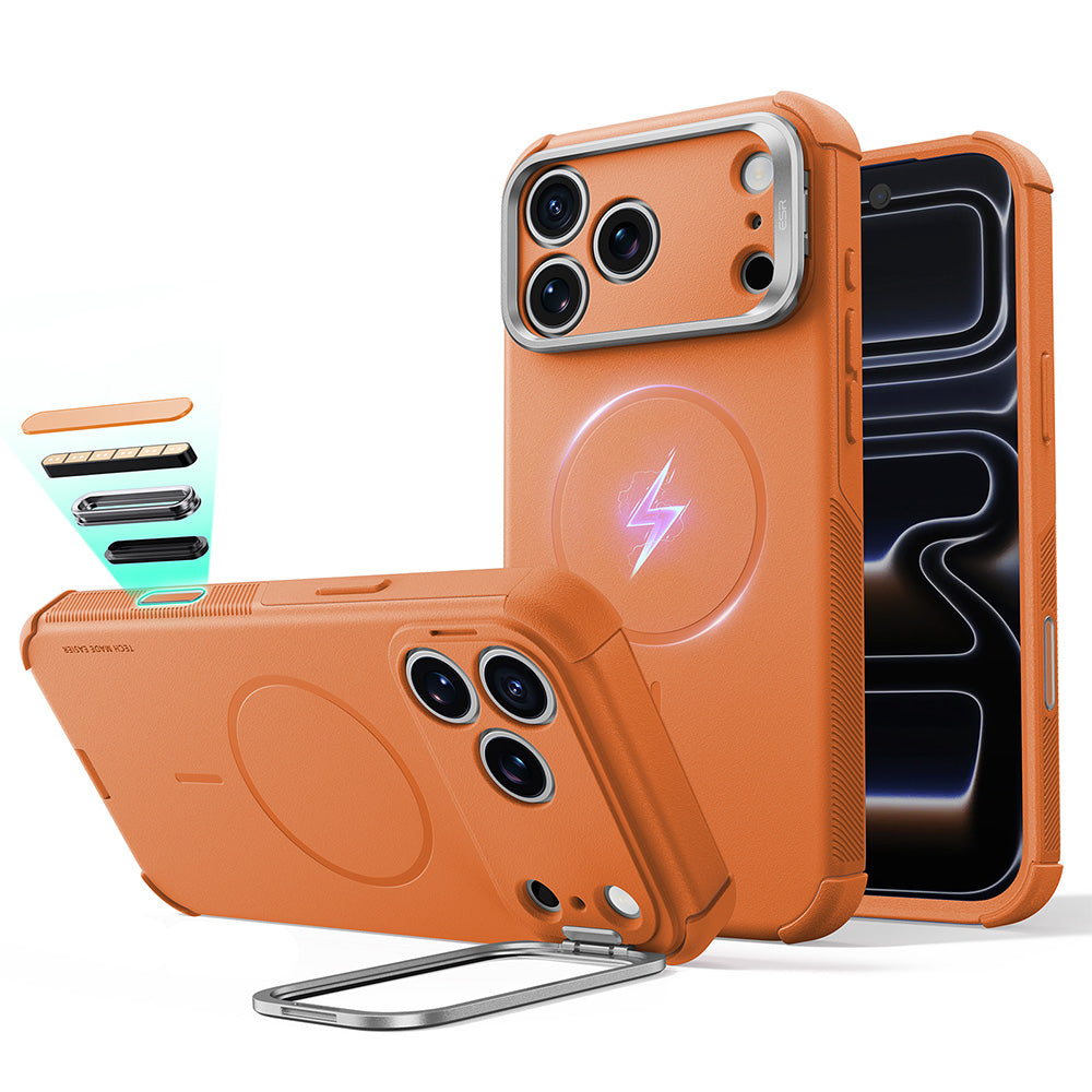 MagSafe-fodral för Apple iPhone 18 Pro / 17 Pro, ESR, Cyber Armor Kickstand, Orange