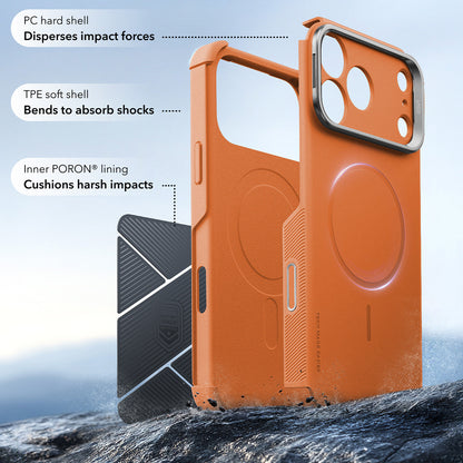 MagSafe-fodral för Apple iPhone 18 Pro / 17 Pro, ESR, Cyber Armor Kickstand, Orange