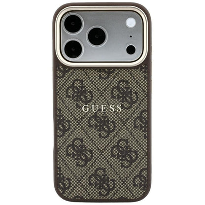 MagSafe-fodral för Apple iPhone 18 Pro / 17 Pro, Guess, 4G Embossed Classic, Brun