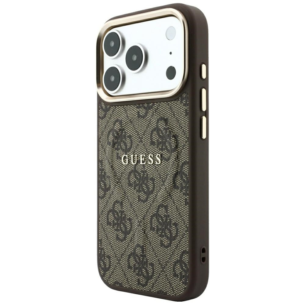 MagSafe-fodral för Apple iPhone 18 Pro / 17 Pro, Guess, 4G Embossed Classic, Brun