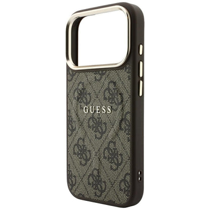 MagSafe-fodral för Apple iPhone 18 Pro / 17 Pro, Guess, 4G Embossed Classic, Brun