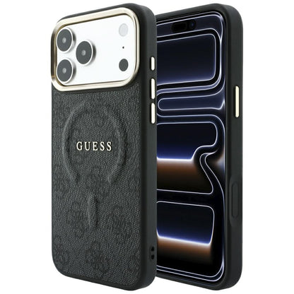 MagSafe-fodral för Apple iPhone 18 Pro / 17 Pro, Guess, 4G Embossed Classic, Svart