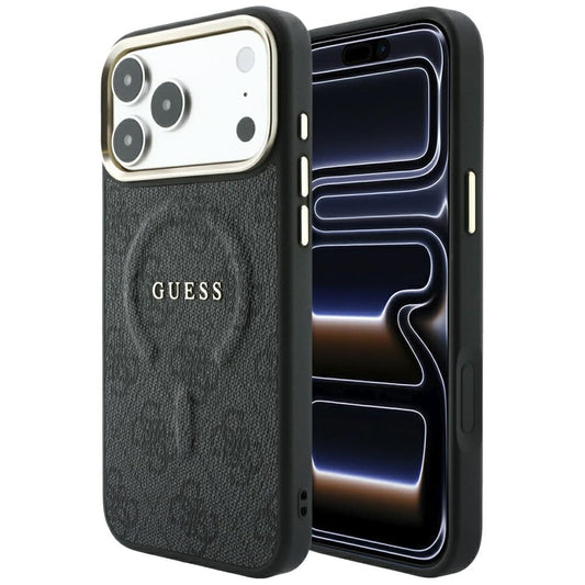 MagSafe-fodral för Apple iPhone 18 Pro / 17 Pro, Guess, 4G Embossed Classic, Svart