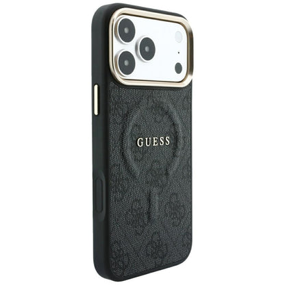 MagSafe-fodral för Apple iPhone 18 Pro / 17 Pro, Guess, 4G Embossed Classic, Svart