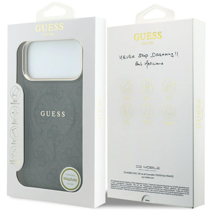 MagSafe-fodral för Apple iPhone 18 Pro / 17 Pro, Guess, 4G Embossed Classic, Svart
