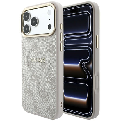 MagSafe-fodral för Apple iPhone 18 Pro / 17 Pro, Guess, 4G Embossed Classic, Rosa