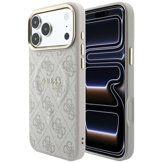 MagSafe-fodral för Apple iPhone 18 Pro / 17 Pro, Guess, 4G Embossed Classic, Rosa