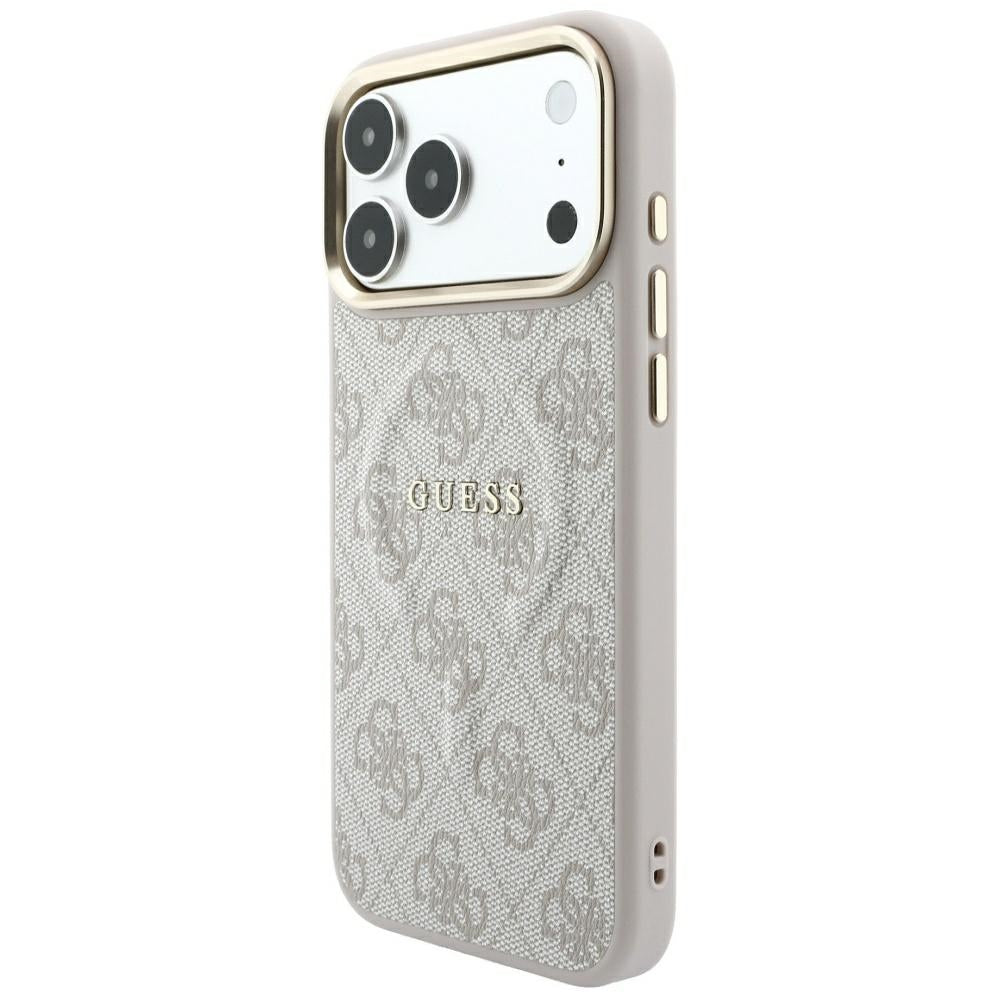 MagSafe-fodral för Apple iPhone 18 Pro / 17 Pro, Guess, 4G Embossed Classic, Rosa