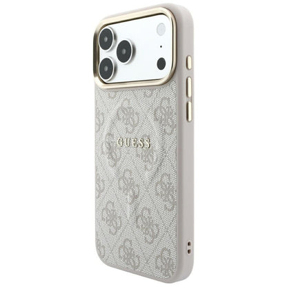 MagSafe-fodral för Apple iPhone 18 Pro / 17 Pro, Guess, 4G Embossed Classic, Rosa