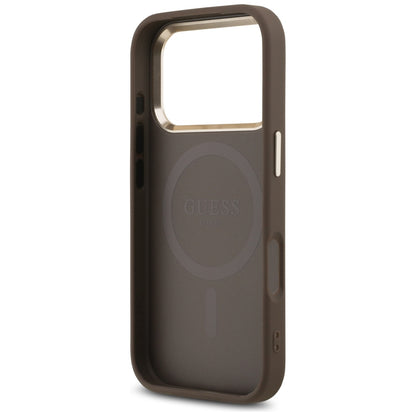 MagSafe-fodral för Apple iPhone 18 Pro / 17 Pro, Guess, 4G Triangle Logo, Brun