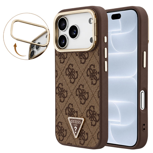 MagSafe-skal för Apple iPhone 18 Pro / 17 Pro, Guess, 4G Triangle Logo & Stand Camera, brun