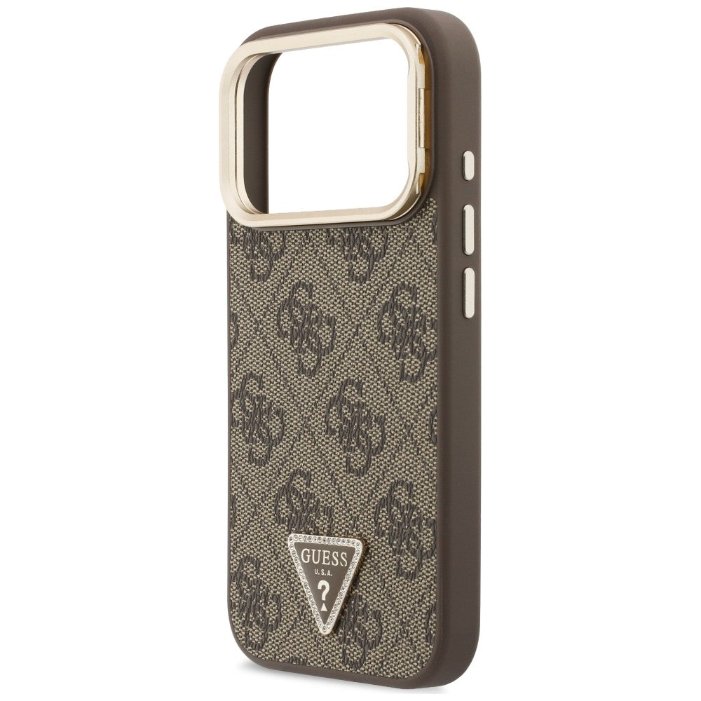 MagSafe-skal för Apple iPhone 18 Pro / 17 Pro, Guess, 4G Triangle Logo & Stand Camera, brun