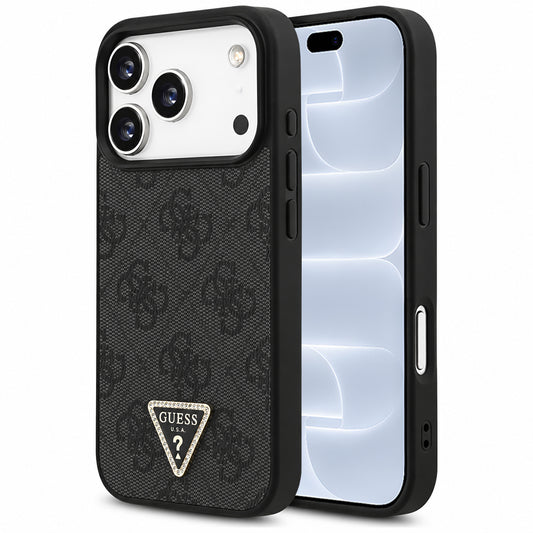 MagSafe-fodral för Apple iPhone 18 Pro / 17 Pro, Guess, 4G Triangle Strass, Svart