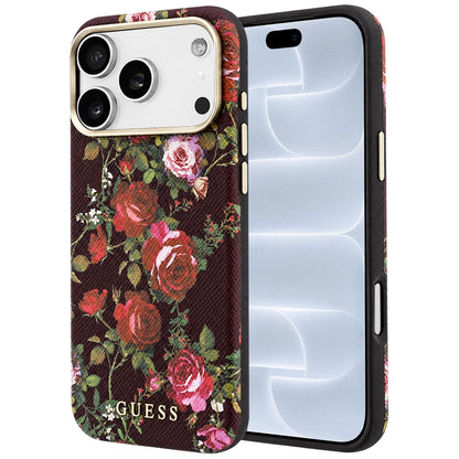 MagSafe-skal för Apple iPhone 18 Pro / 17 Pro, Guess, Blossom Roses Print, vinröd