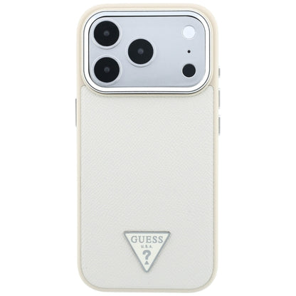 MagSafe-fodral för Apple iPhone 18 Pro / 17 Pro, Guess, Grained Triangle Logo, Beige