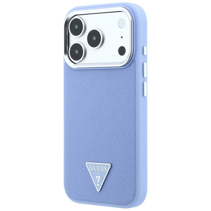 MagSafe-fodral för Apple iPhone 18 Pro / 17 Pro, Guess, Grained Triangle Logo, Bleu