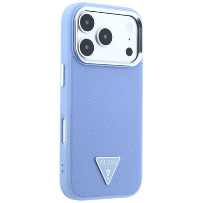 MagSafe-fodral för Apple iPhone 18 Pro / 17 Pro, Guess, Grained Triangle Logo, Bleu