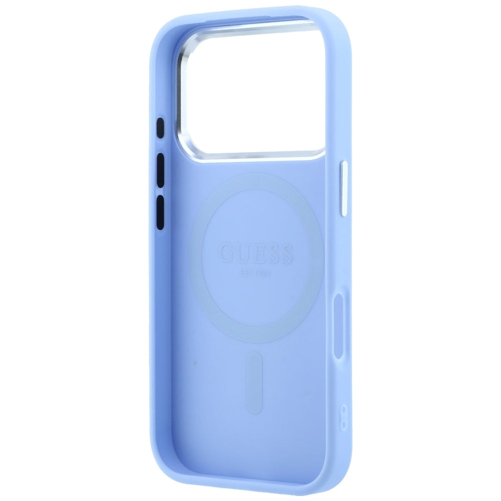 MagSafe-fodral för Apple iPhone 18 Pro / 17 Pro, Guess, Grained Triangle Logo, Bleu
