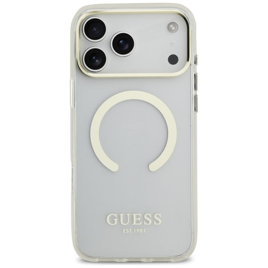MagSafe-fodral för Apple iPhone 18 Pro / 17 Pro, Guess, Metal Outline, Guld