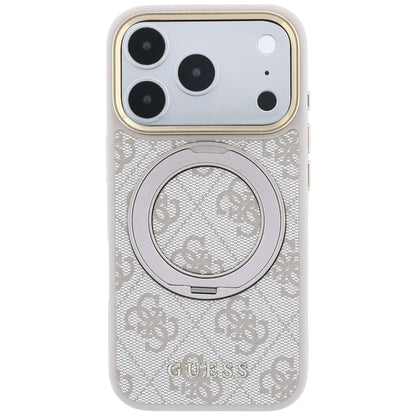 MagSafe-fodral för Apple iPhone 18 Pro / 17 Pro, Guess, Ring Stand 360 4G Classic Logo, Rosa