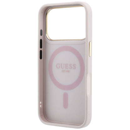 MagSafe-fodral för Apple iPhone 18 Pro / 17 Pro, Guess, Ring Stand 360 4G Classic Logo, Rosa
