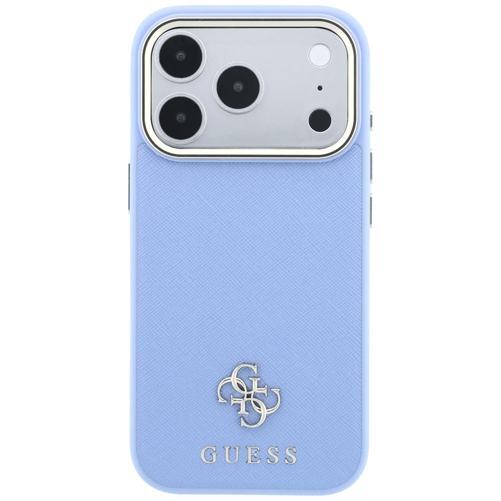 MagSafe-fodral för Apple iPhone 18 Pro / 17 Pro, Guess, Saffiano Small 4G Classic, Bleu