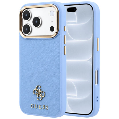 MagSafe-fodral för Apple iPhone 18 Pro / 17 Pro, Guess, Saffiano Small 4G Classic, Bleu