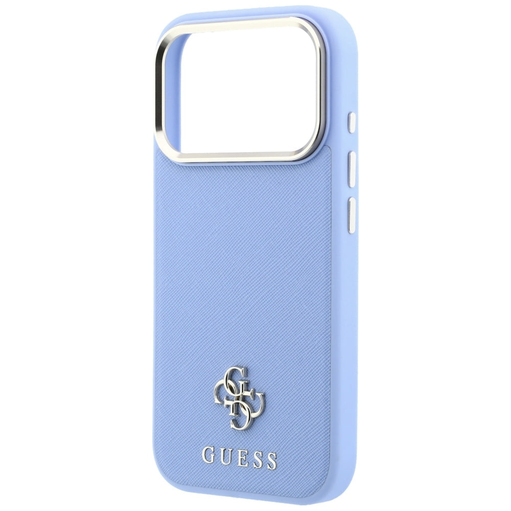 MagSafe-fodral för Apple iPhone 18 Pro / 17 Pro, Guess, Saffiano Small 4G Classic, Bleu
